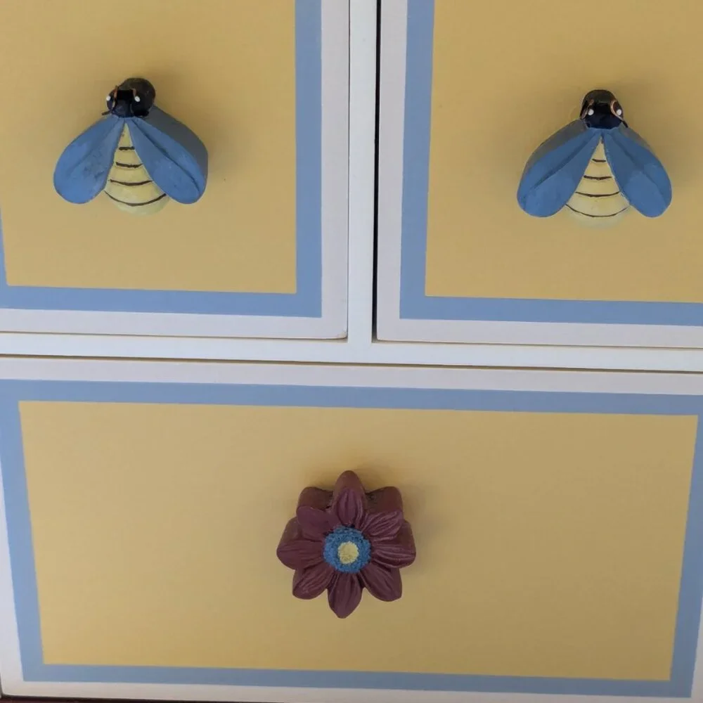Unique painted tabletop storage